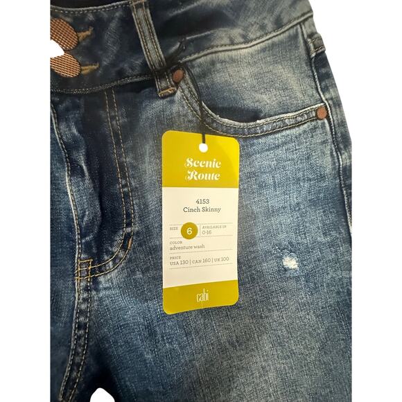 Cabi Cinch Skinny Jeans Adventure Wash Size 6 Style 4153 - Picture 9 of 10